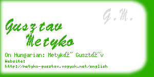 gusztav metyko business card